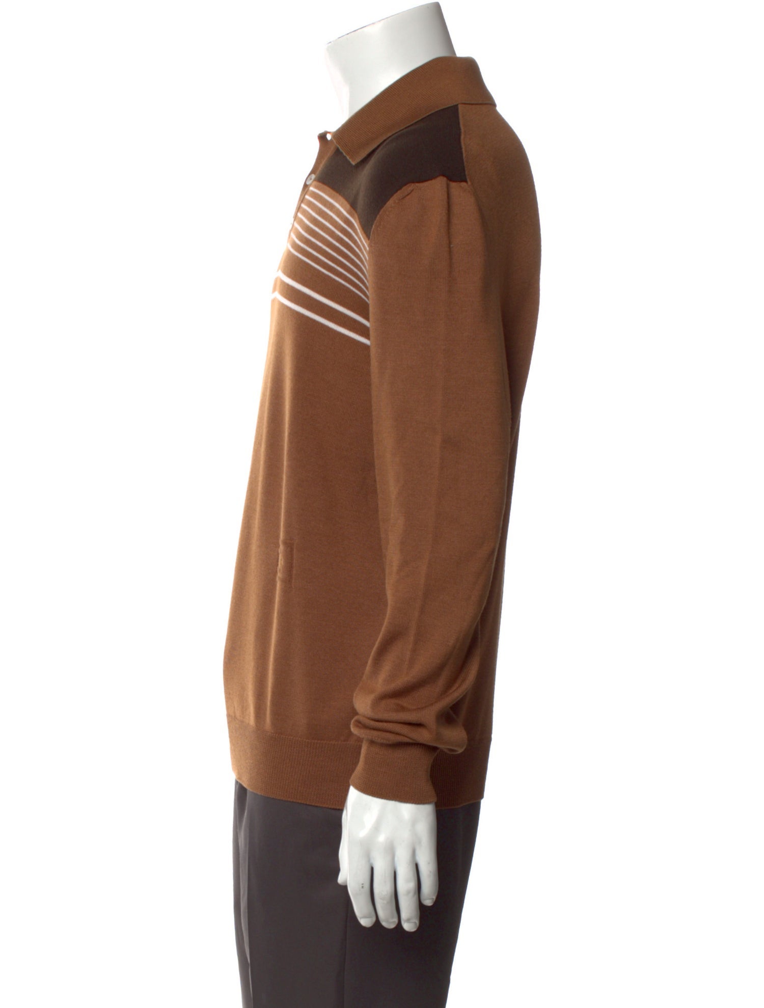 Commission Merino Wool Striped Polo Sweater