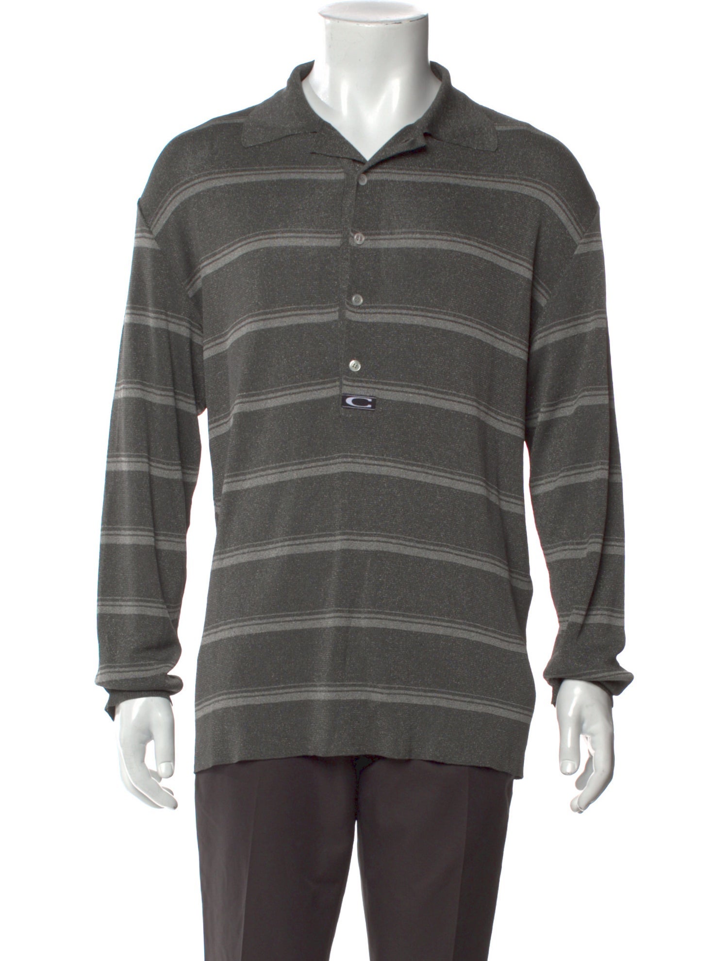 Commission Striped Collar Polo Sweater