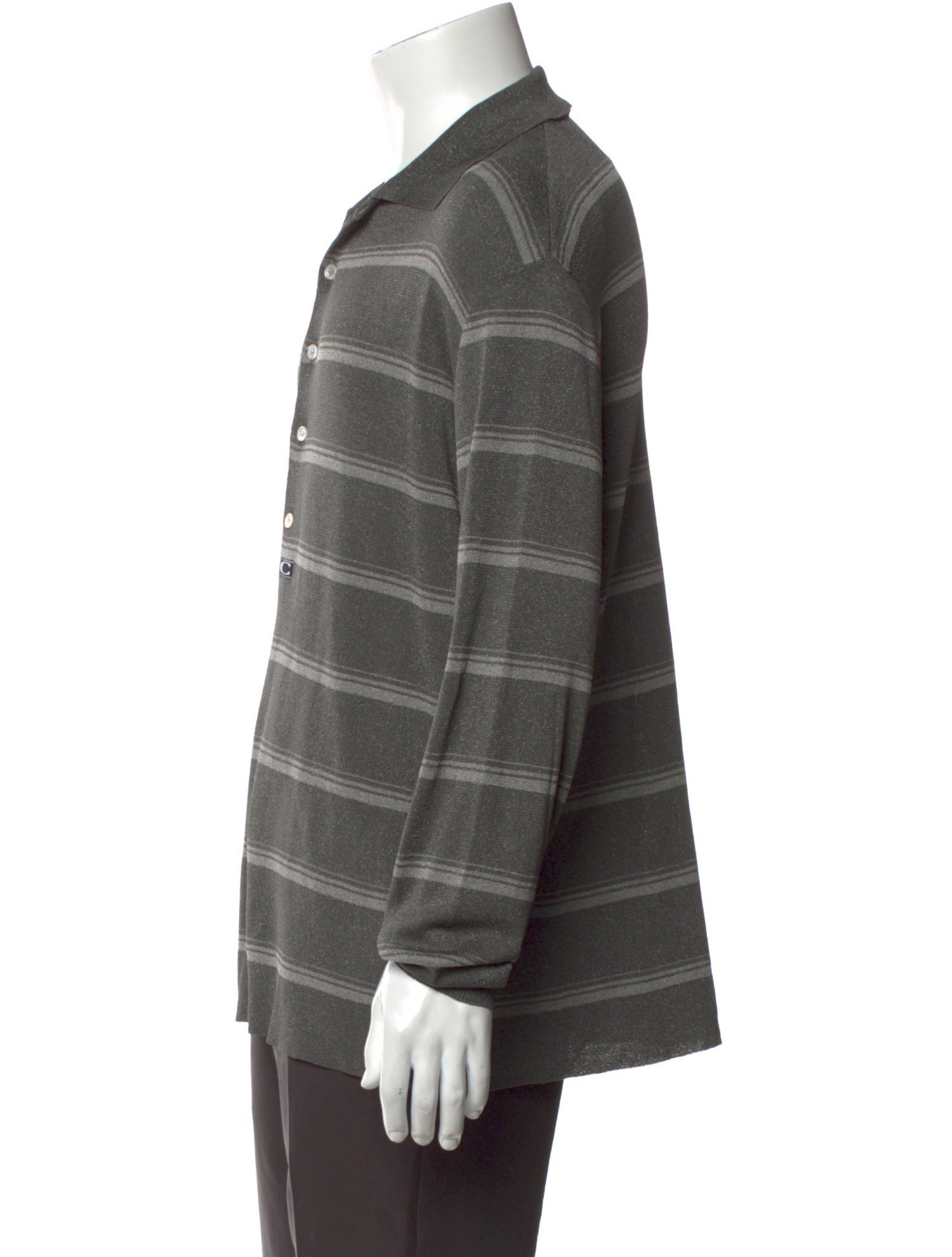 Commission Striped Collar Polo Sweater