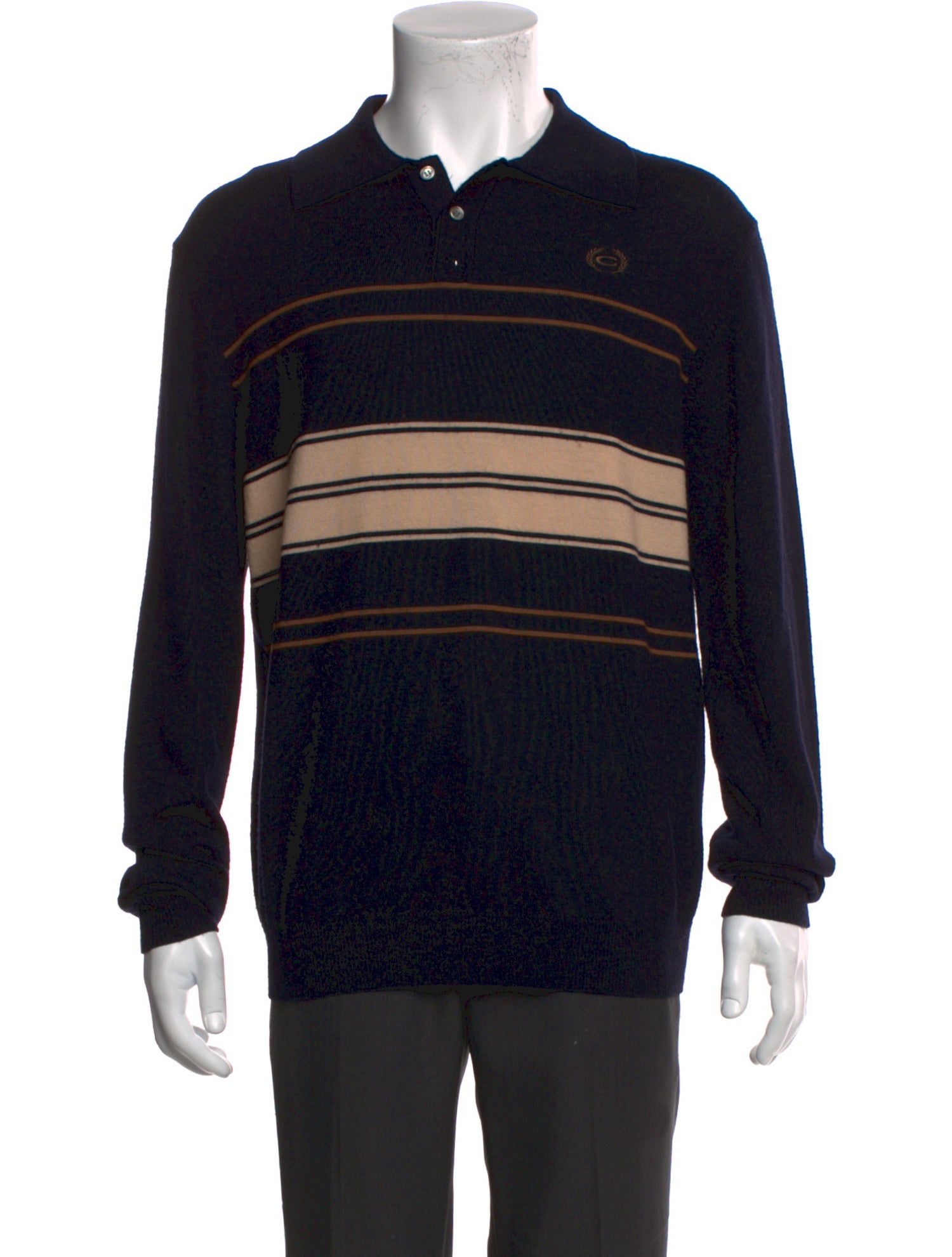 Commission Wool Striped Polo Sweater