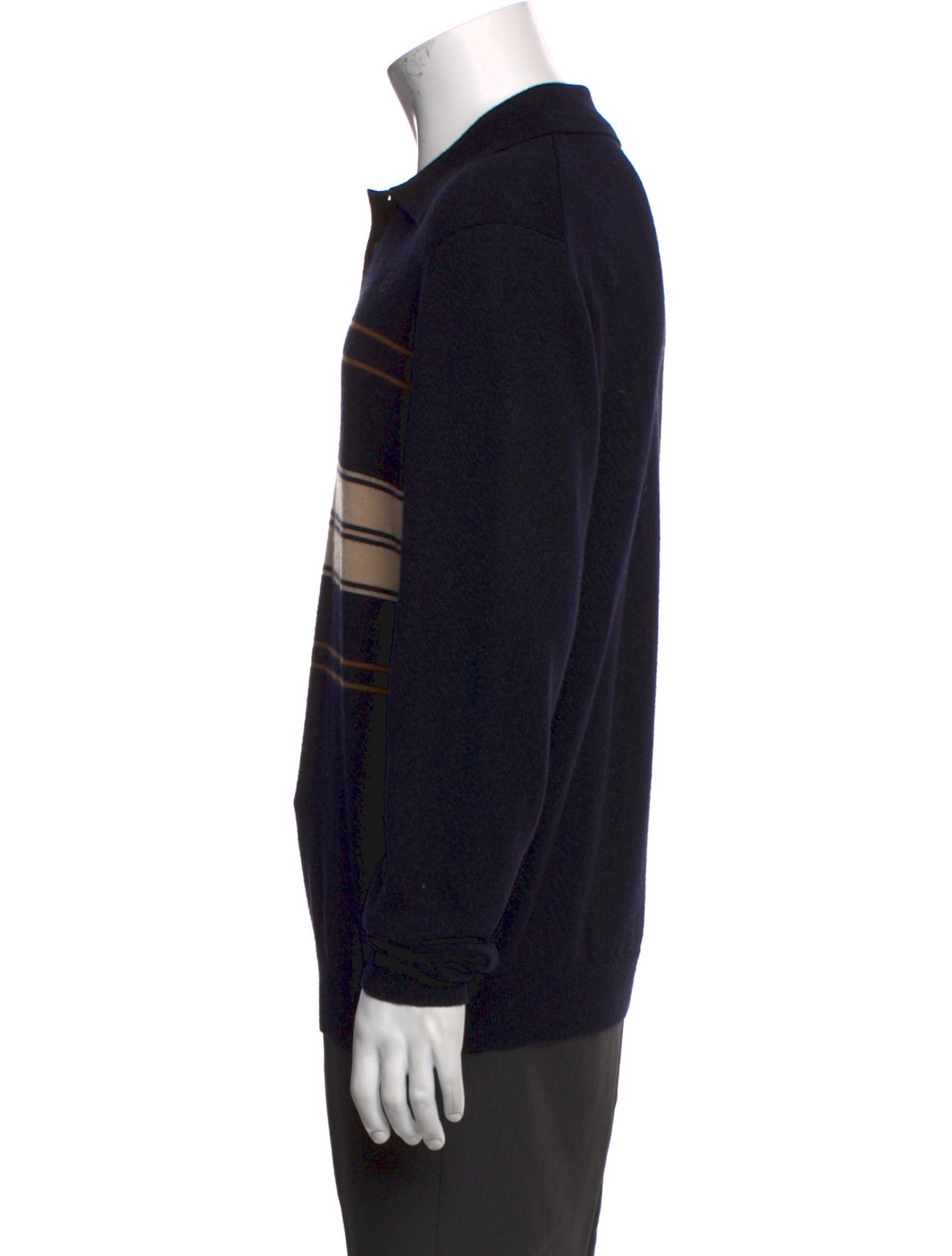 Commission Wool Striped Polo Sweater