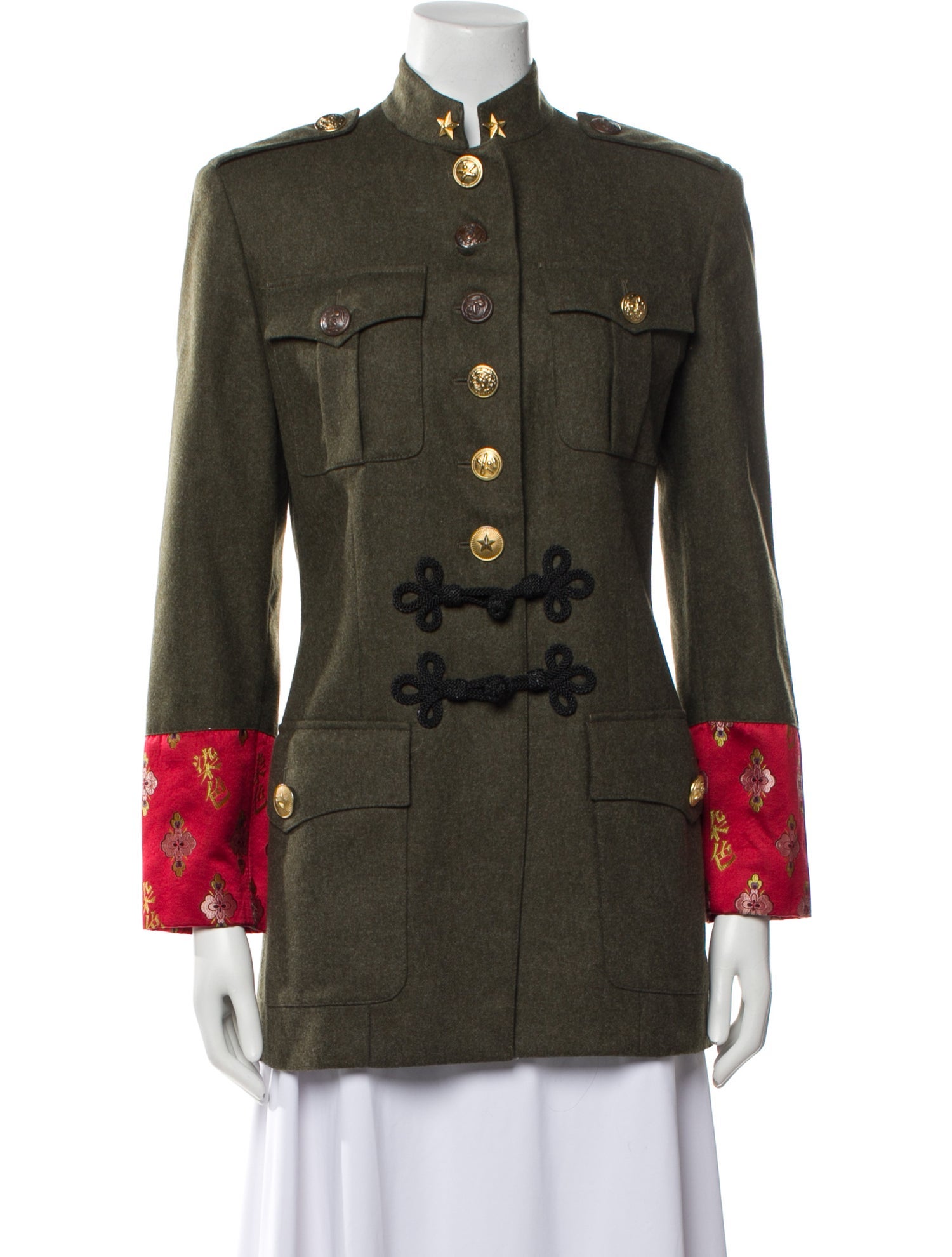 Complice Wool Colorblock Pattern Coat