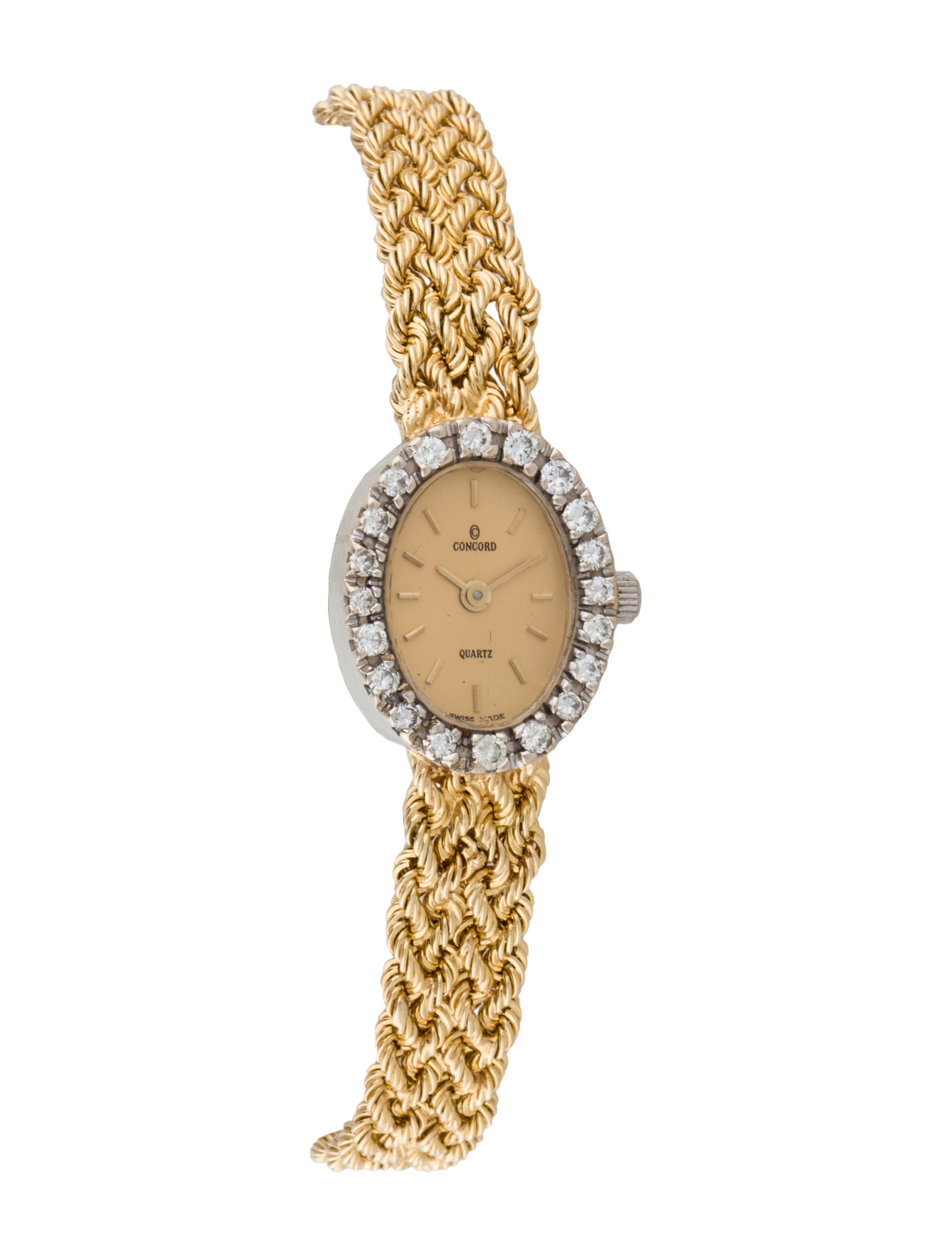 Concord Vintage 14K Diamond Watch Bracelet CON20171 The RealReal