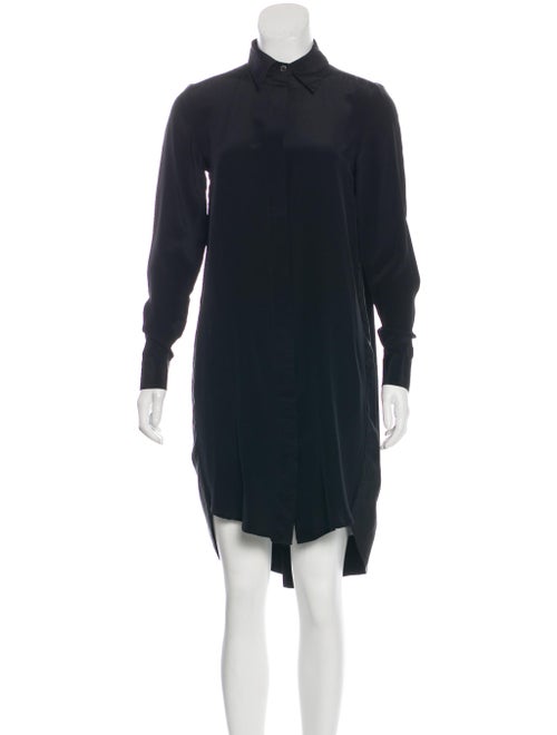 Co. Silk Button-Up Dress Black