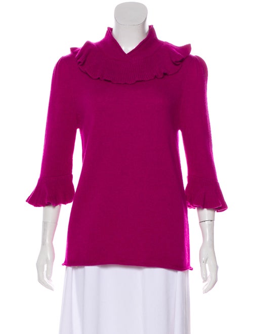 Co. Alpaca Ruffled Sweater Magenta