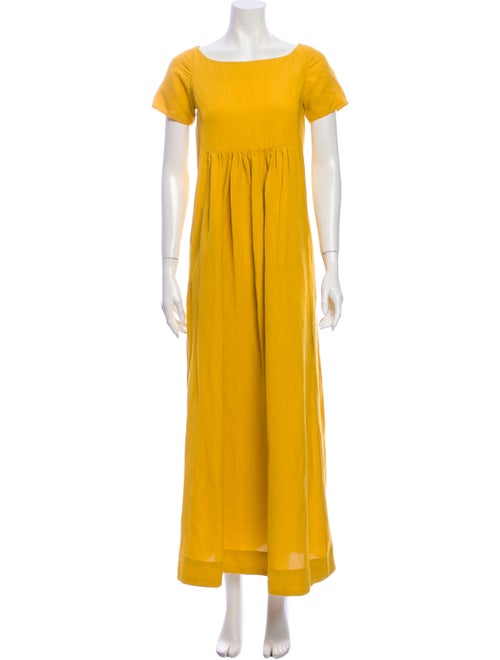 Co. Bateau Neckline Long Dress Yellow