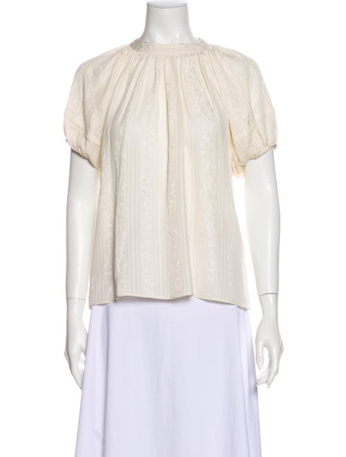 Co. Silk Mock Neck Blouse