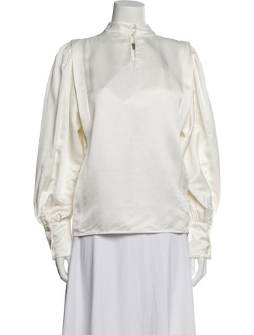 Co. Tops Mock Neck Long Sleeve Blouse M