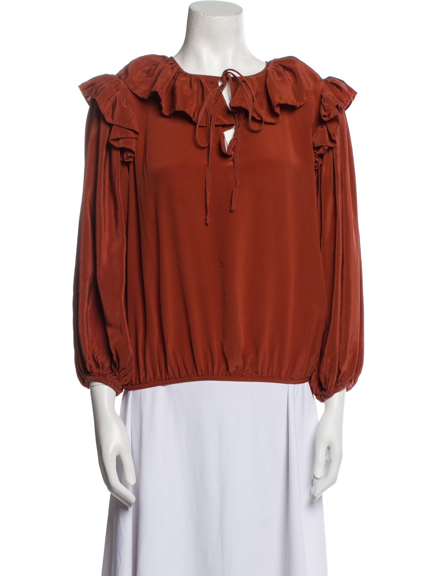 Co. Silk Tie Neck Blouse