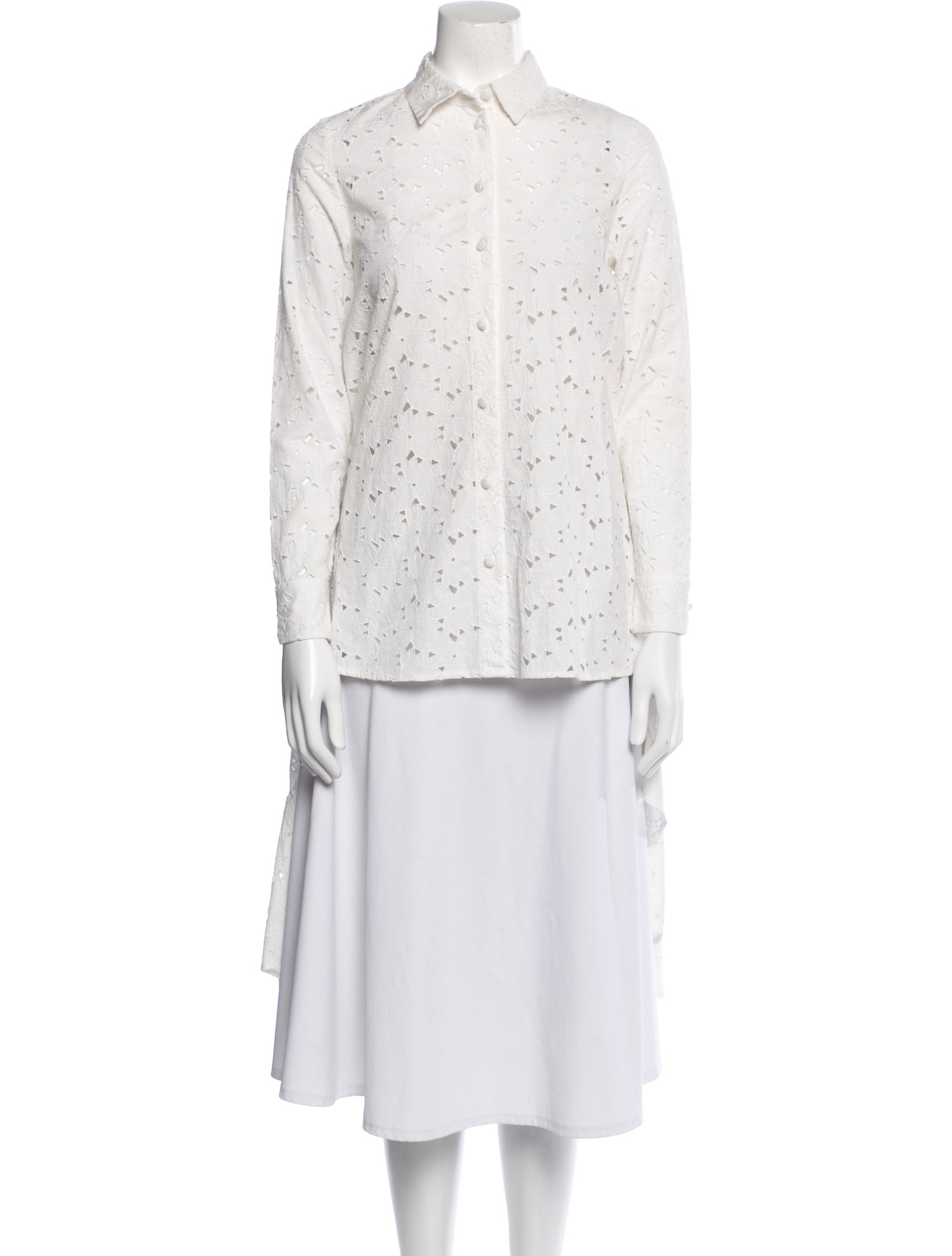 Co. Printed Long Sleeve Button-Up Top