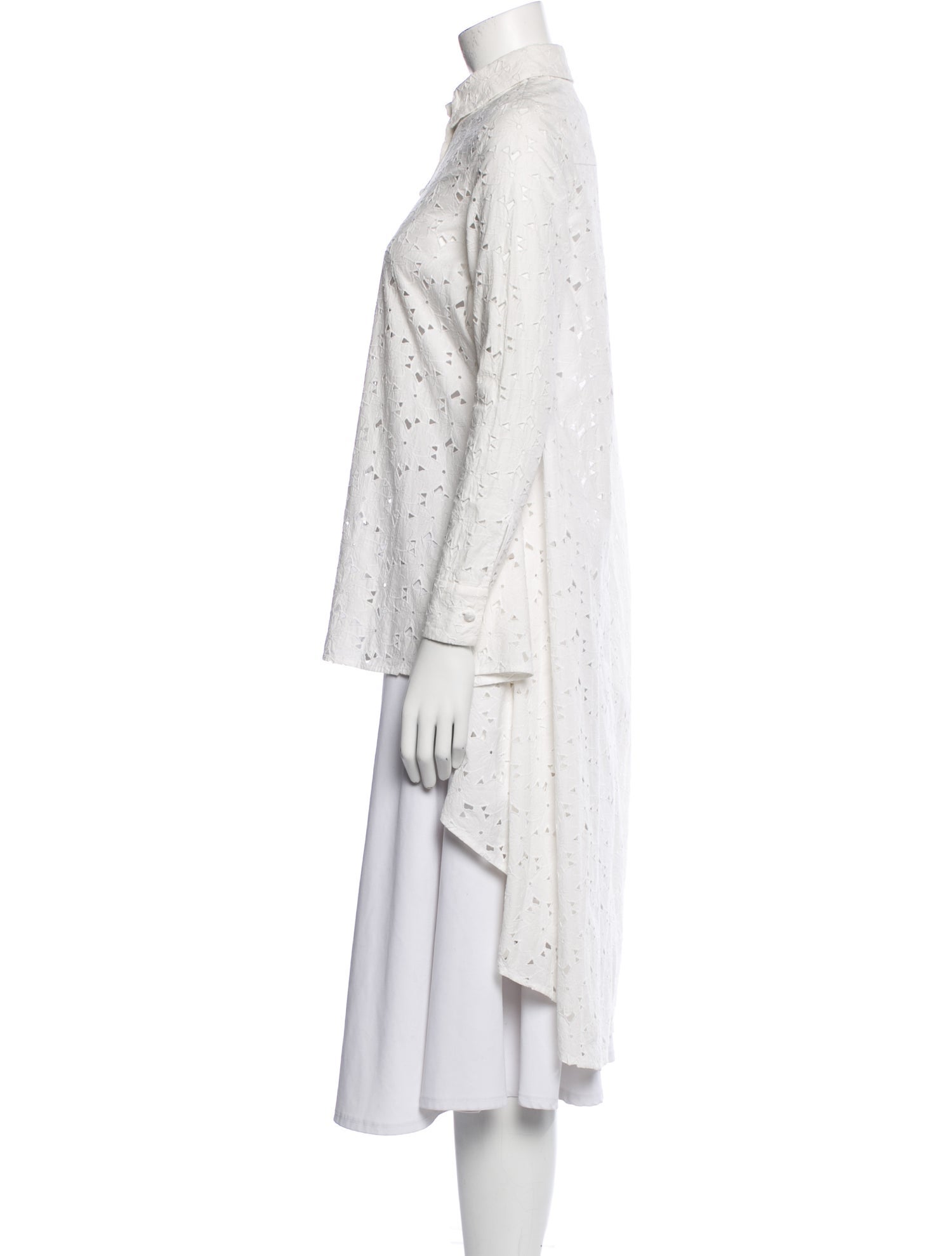 Co. Printed Long Sleeve Button-Up Top