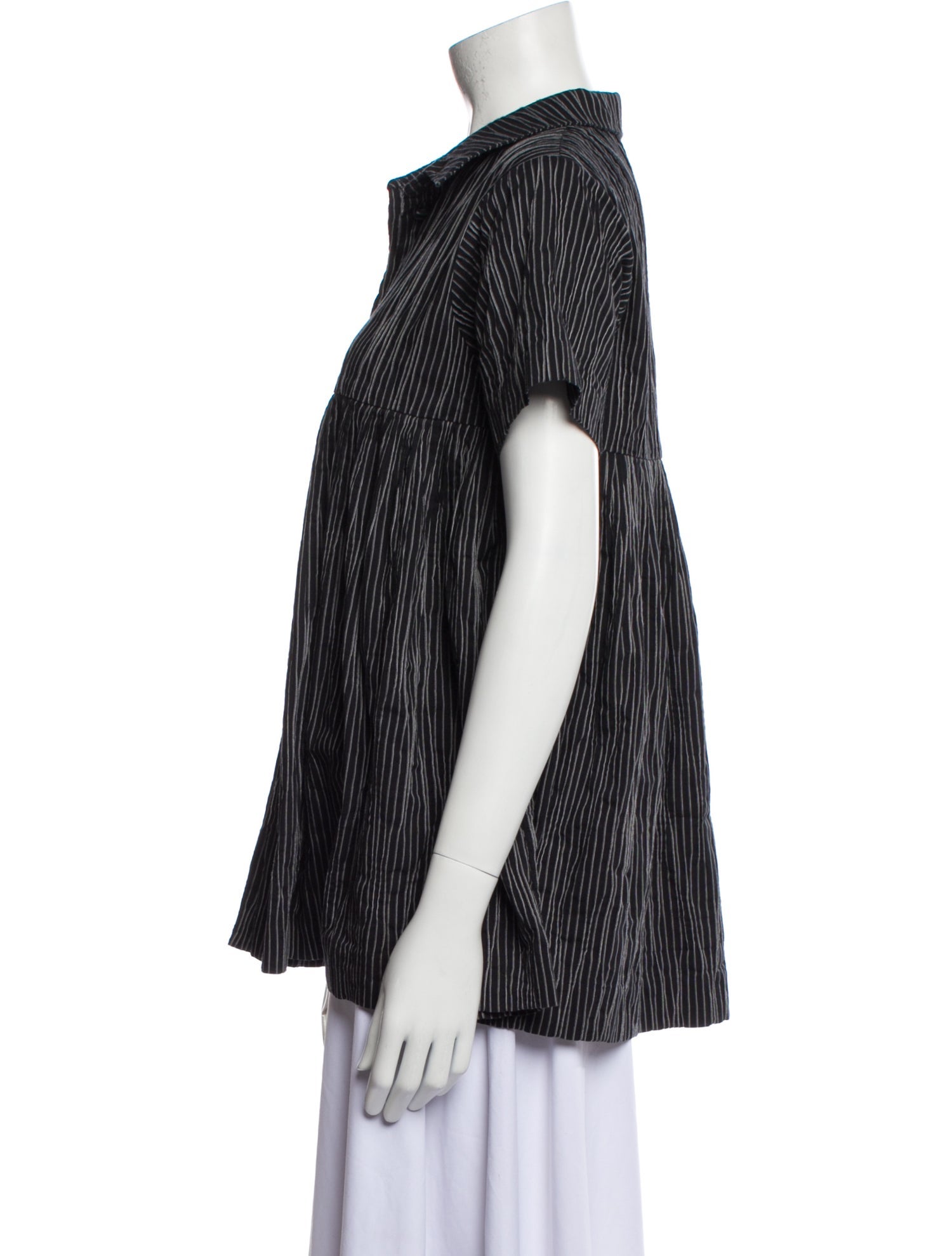 Co. Printed Short Sleeve Button-Up Top