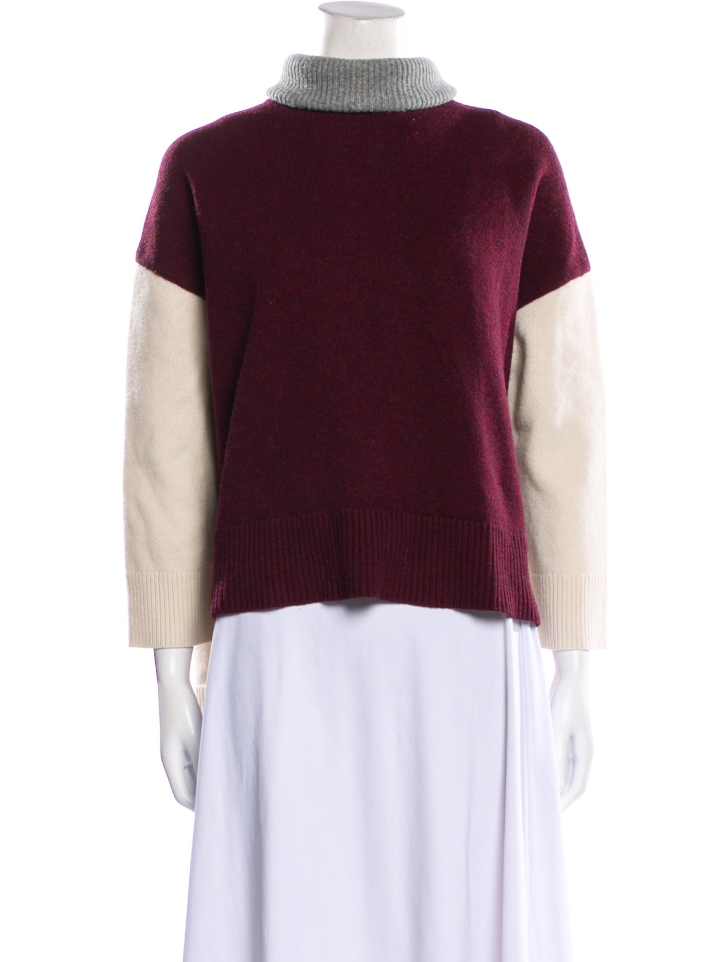 Co. Wool Colorblock Pattern Sweater