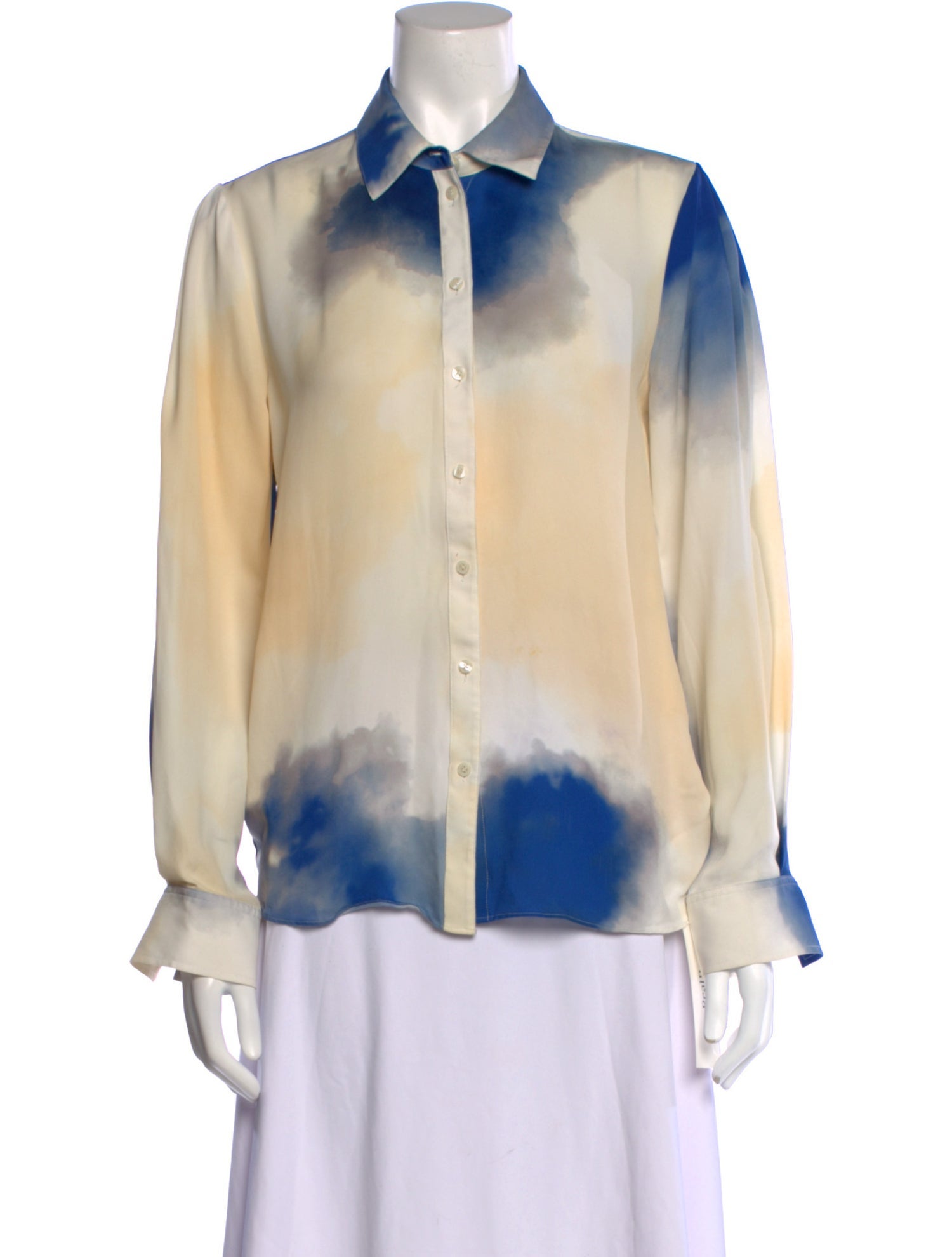 Co. Silk Tie-Dye Print Blouse