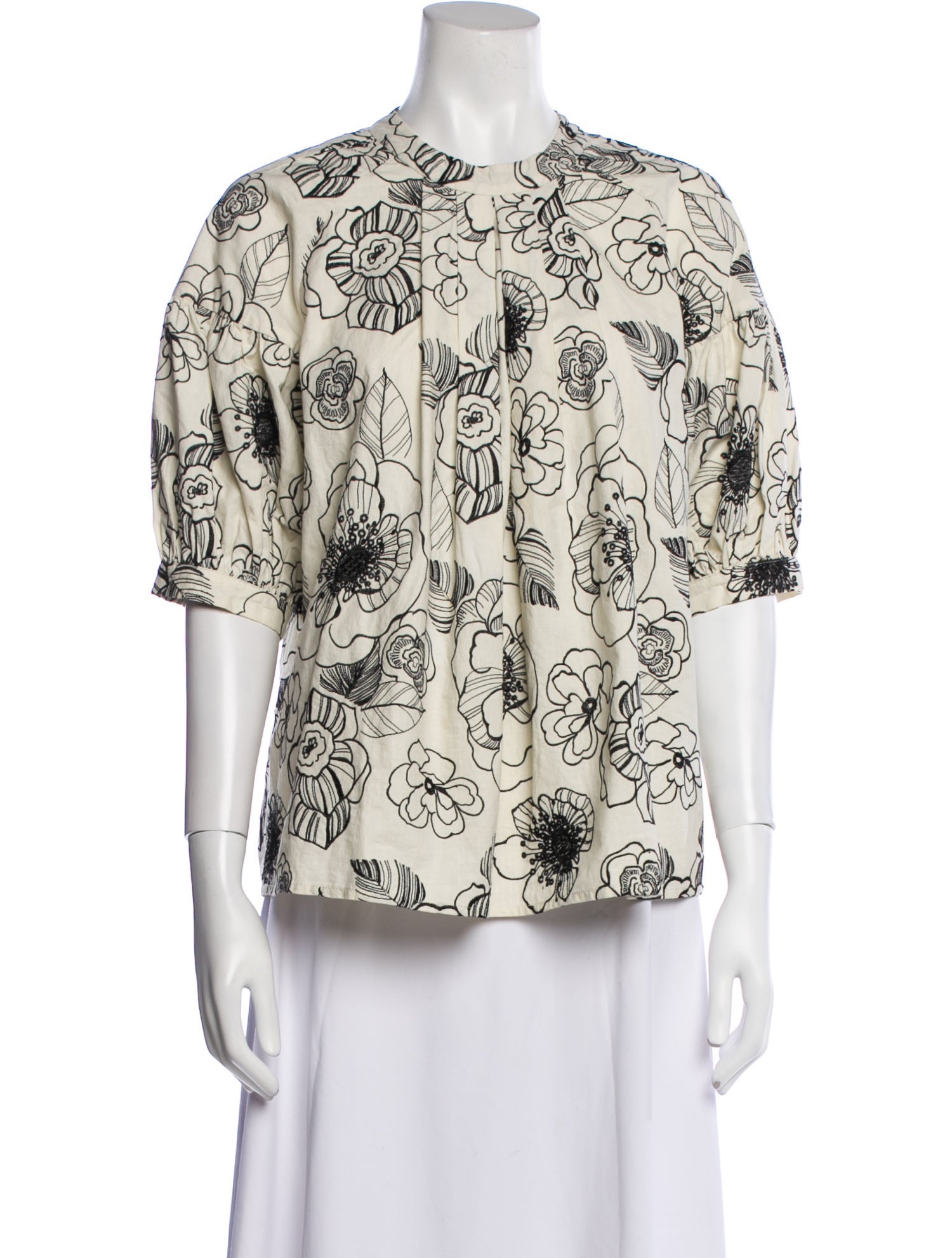 Co. Printed Crew Neck Blouse