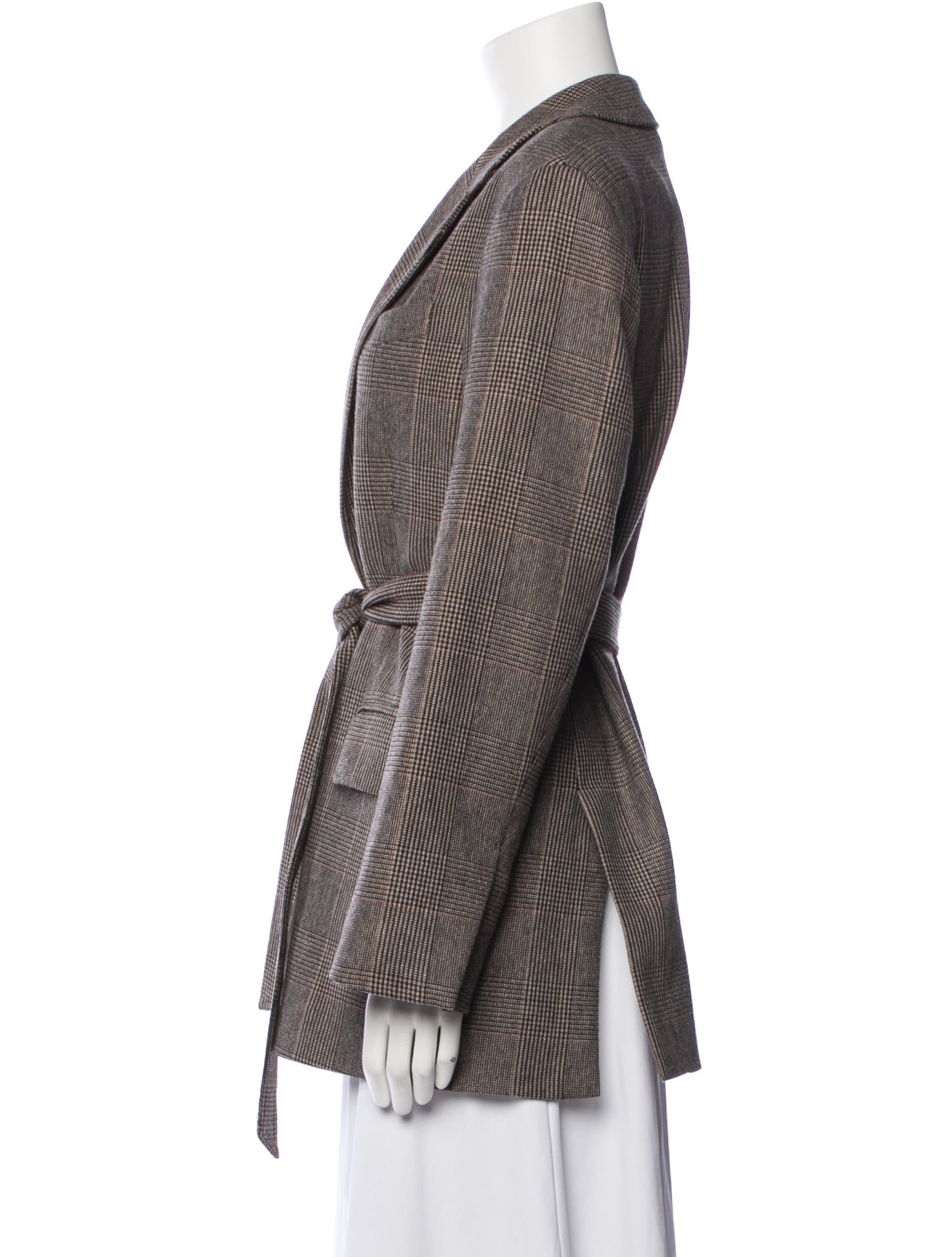 Co. Virgin Wool Plaid Print Blazer