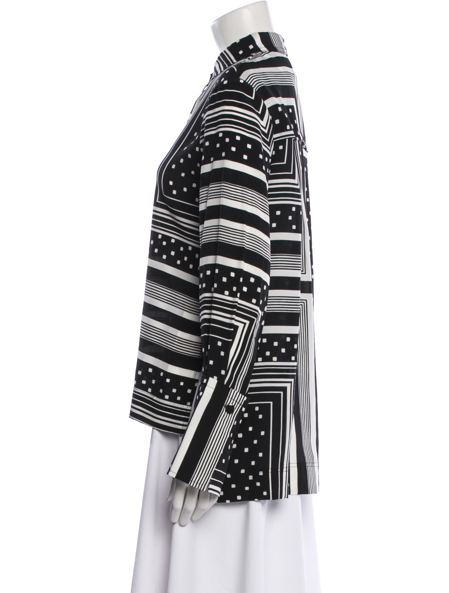 Co. Silk Printed Button-Up Top