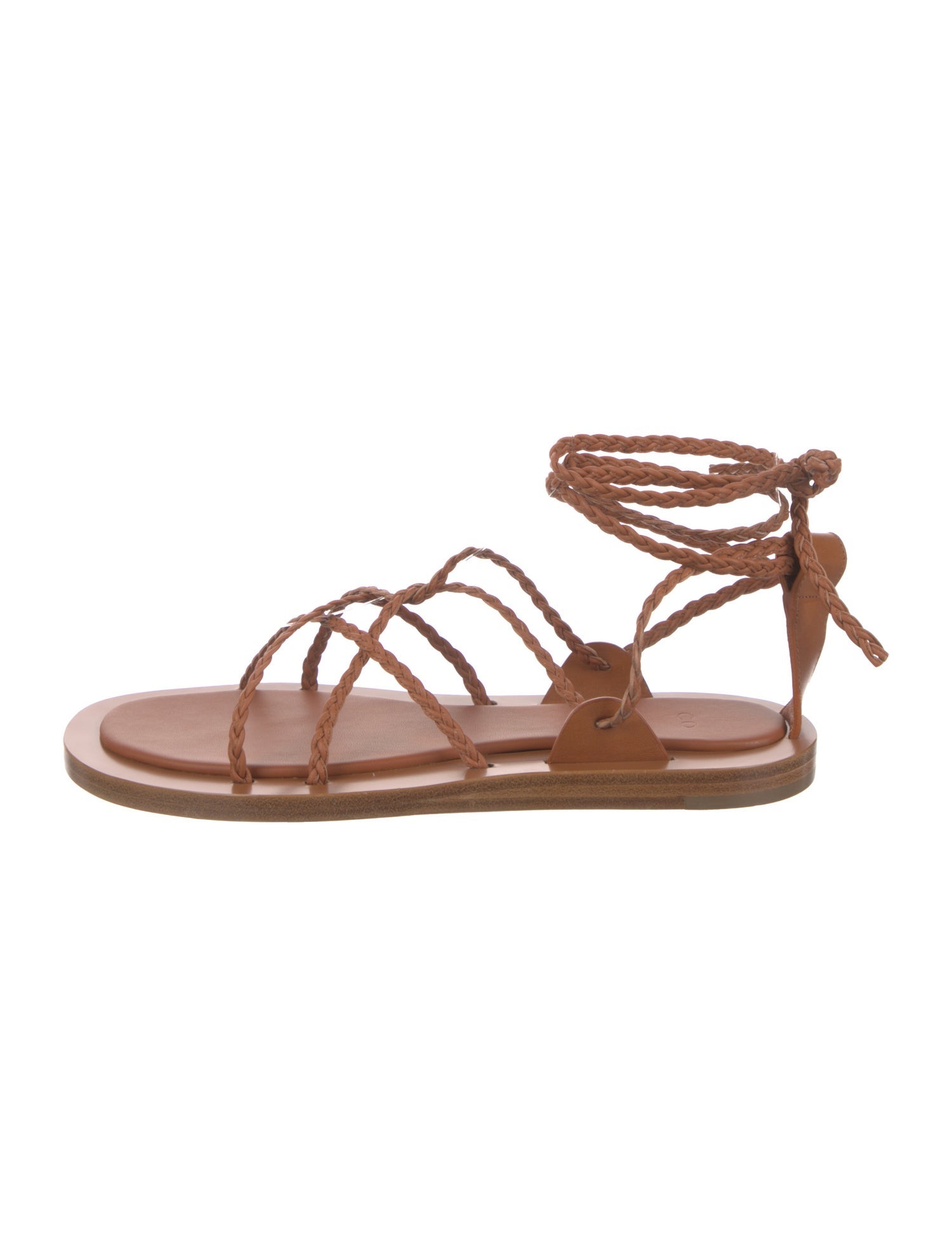 Co. Leather Braided Accents Gladiator Sandals