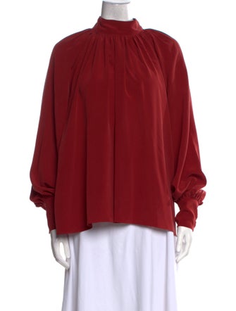 Co. Silk Mock Neck Blouse