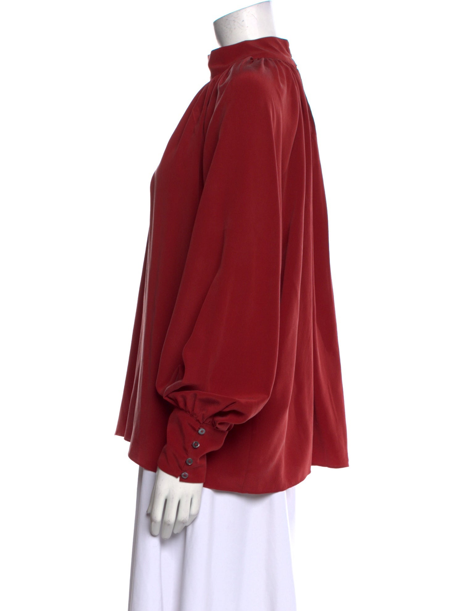 Co. Silk Mock Neck Blouse