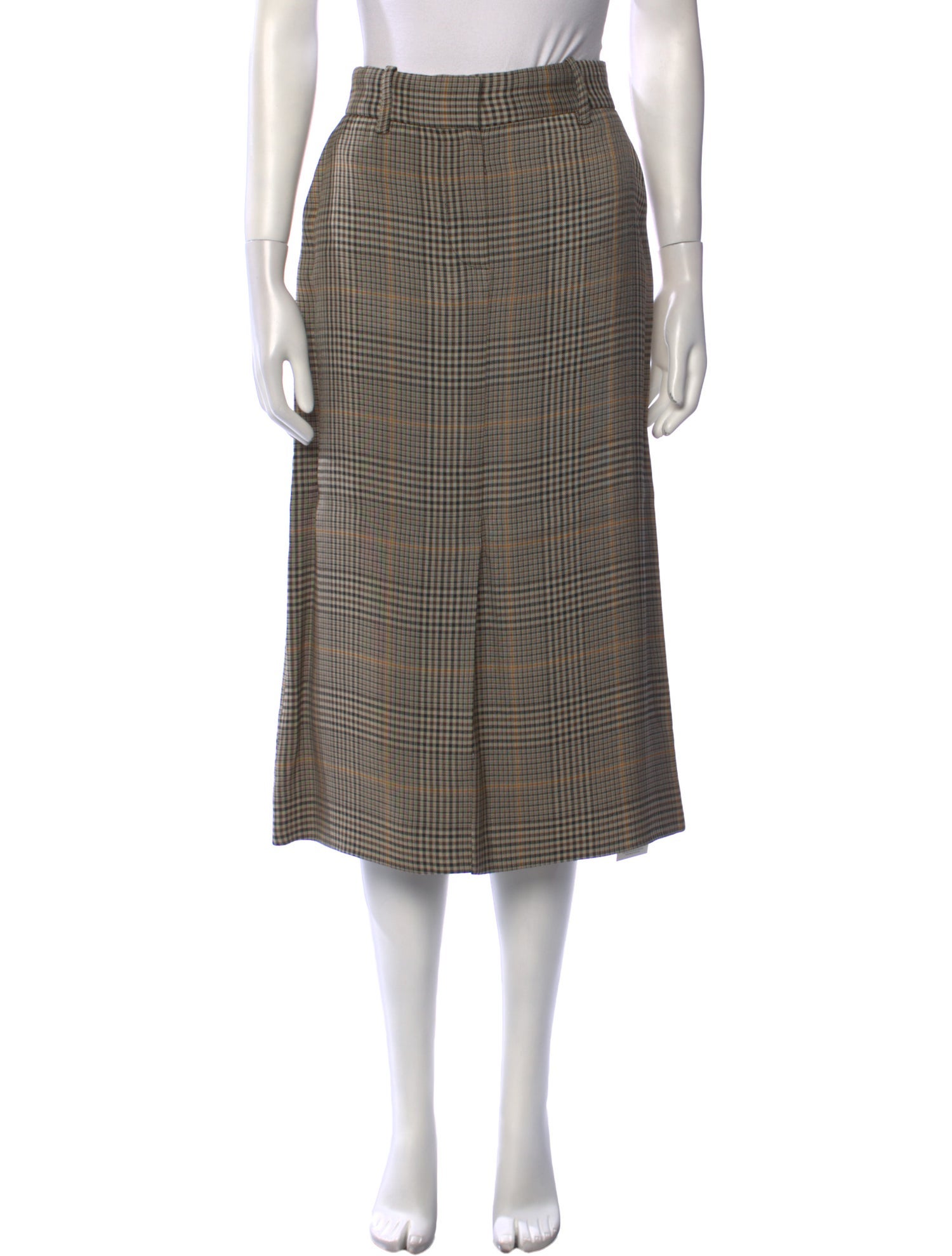 Co. Plaid Print Midi Length Skirt