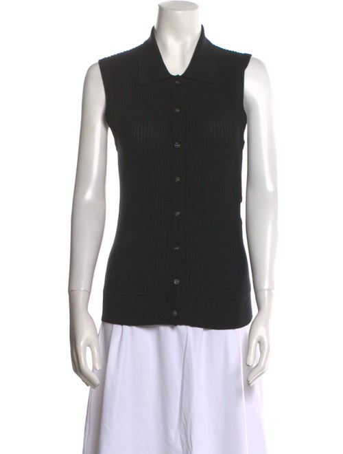 Co. Silk Sleeveless Button-Up Top