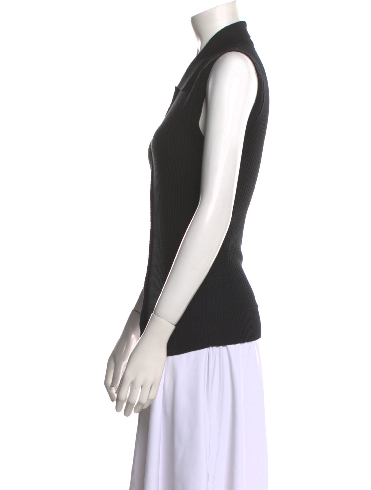 Co. Silk Sleeveless Button-Up Top