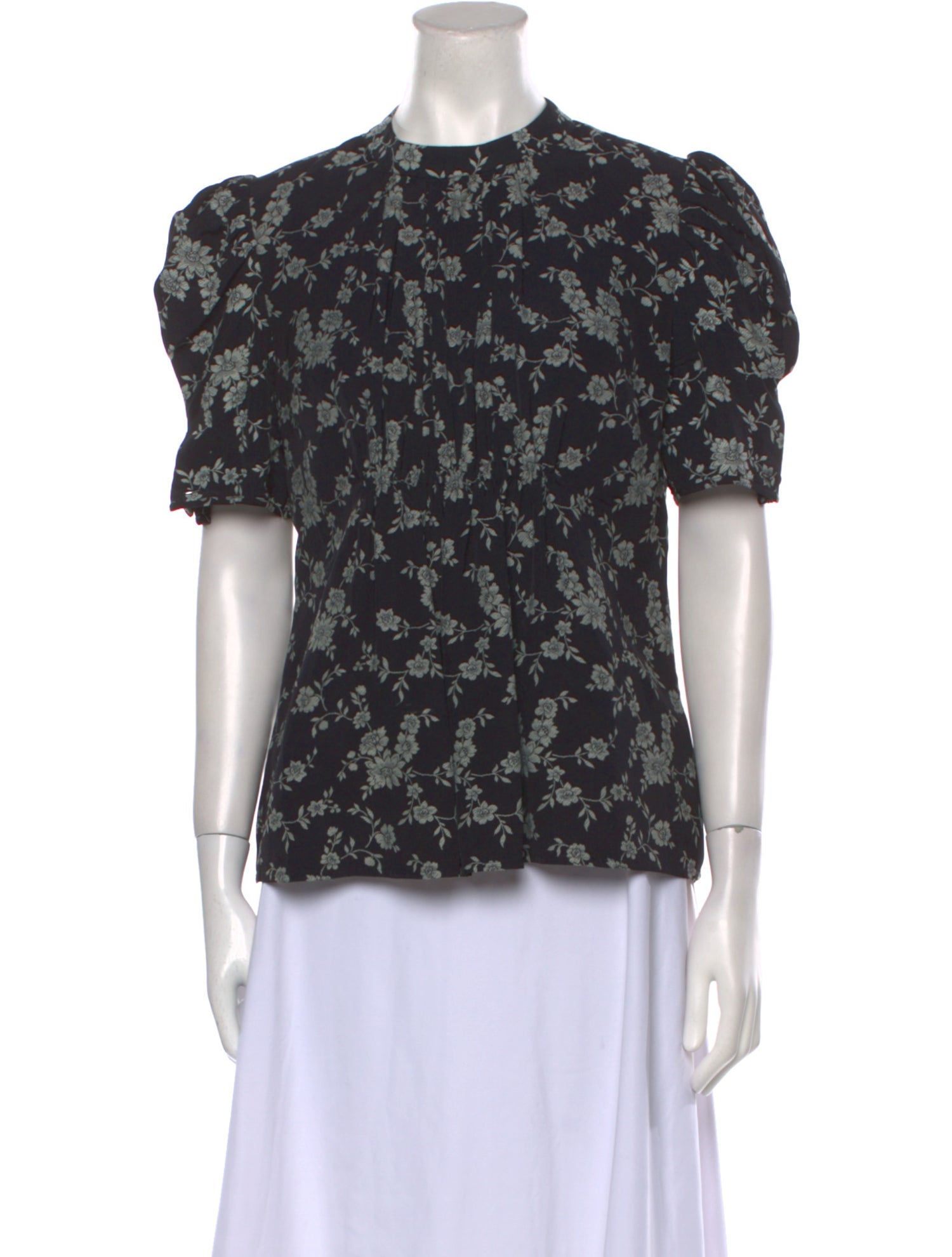 Co. Floral Print Crew Neck Blouse