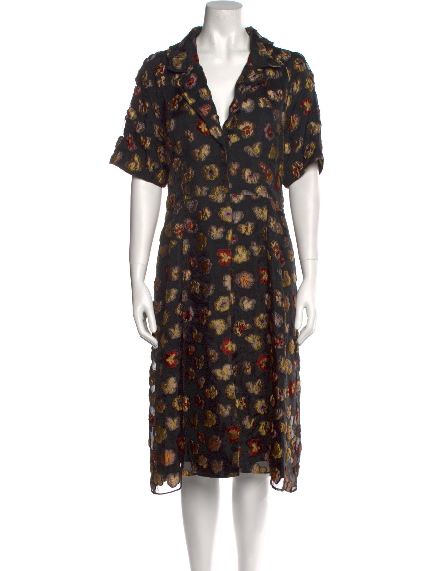 Co. Floral Print Midi Length Dress