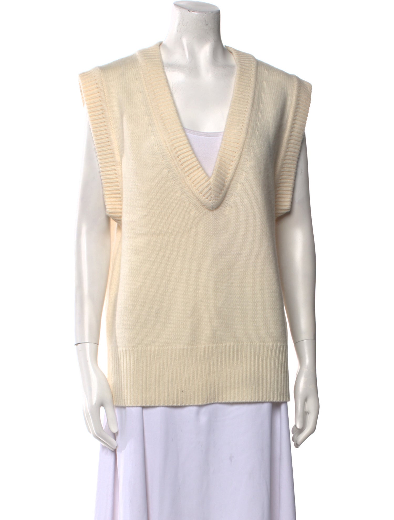 Co. Cashmere Plunge Neckline Sweater