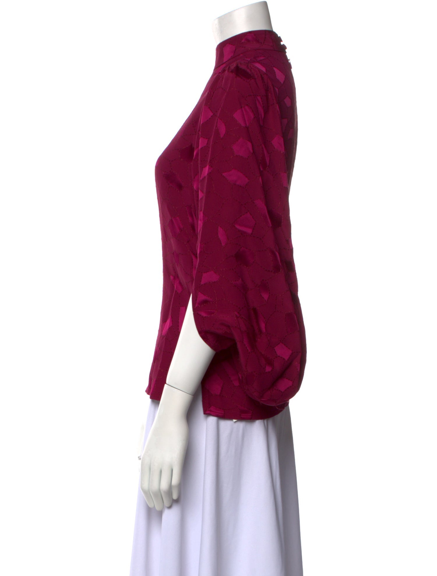 Co. Floral Print Mock Neck Blouse