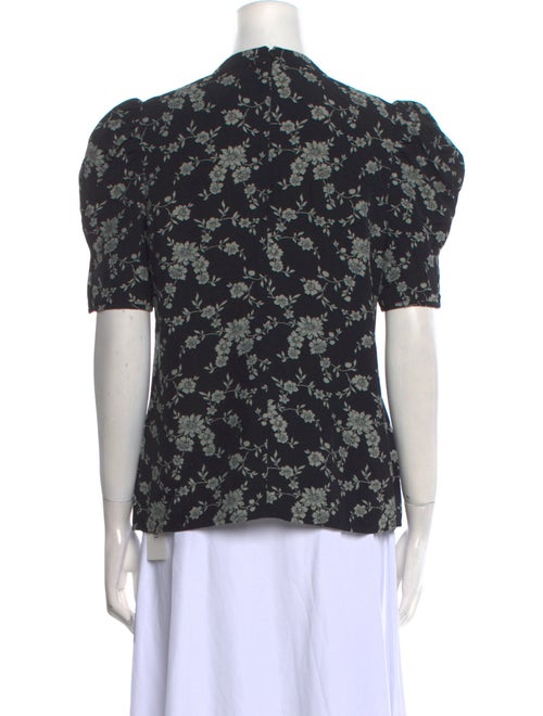 Co. Floral Print Mock Neck Blouse