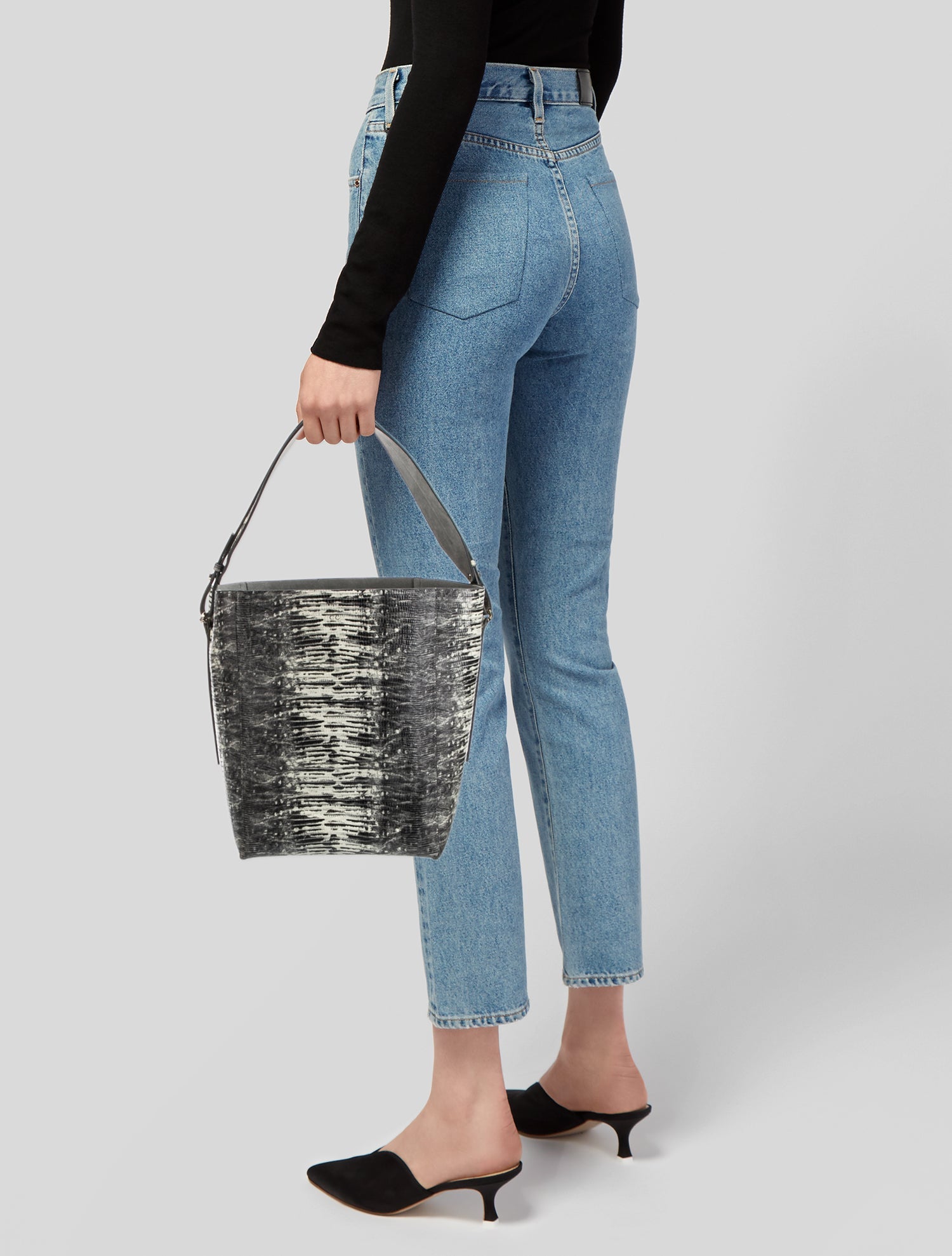 Co. Embossed Leather Bucket Bag