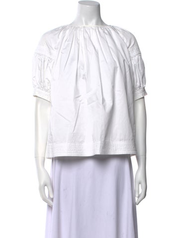 Co. Tops Bateau Neckline Short Sleeve Blouse S