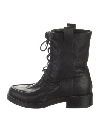 Co. Leather Printed Combat Boots