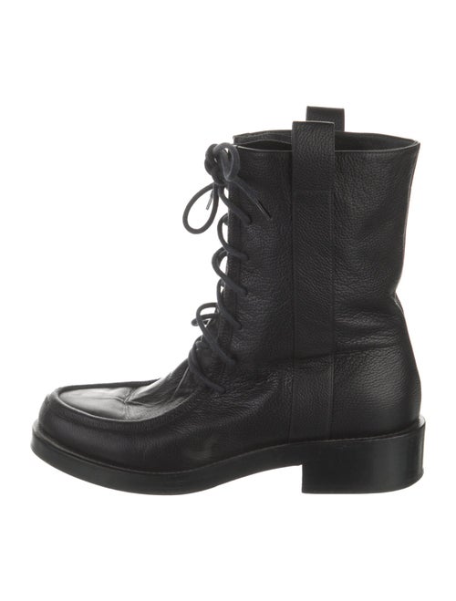 Co. Leather Printed Combat Boots