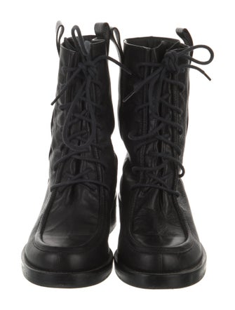Co. Leather Printed Combat Boots
