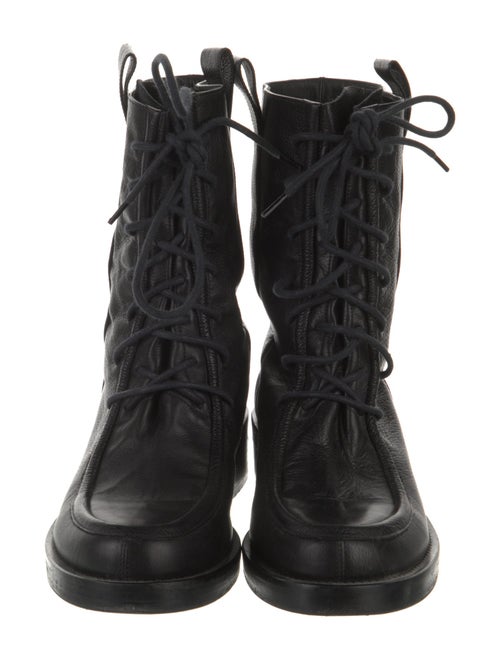 Co. Leather Printed Combat Boots