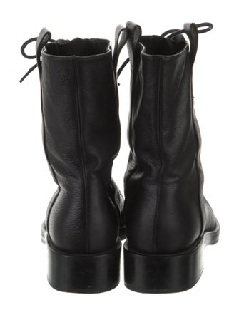 Co. Leather Printed Combat Boots