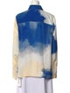 Co. Silk Tie-Dye Print Button-Up Top