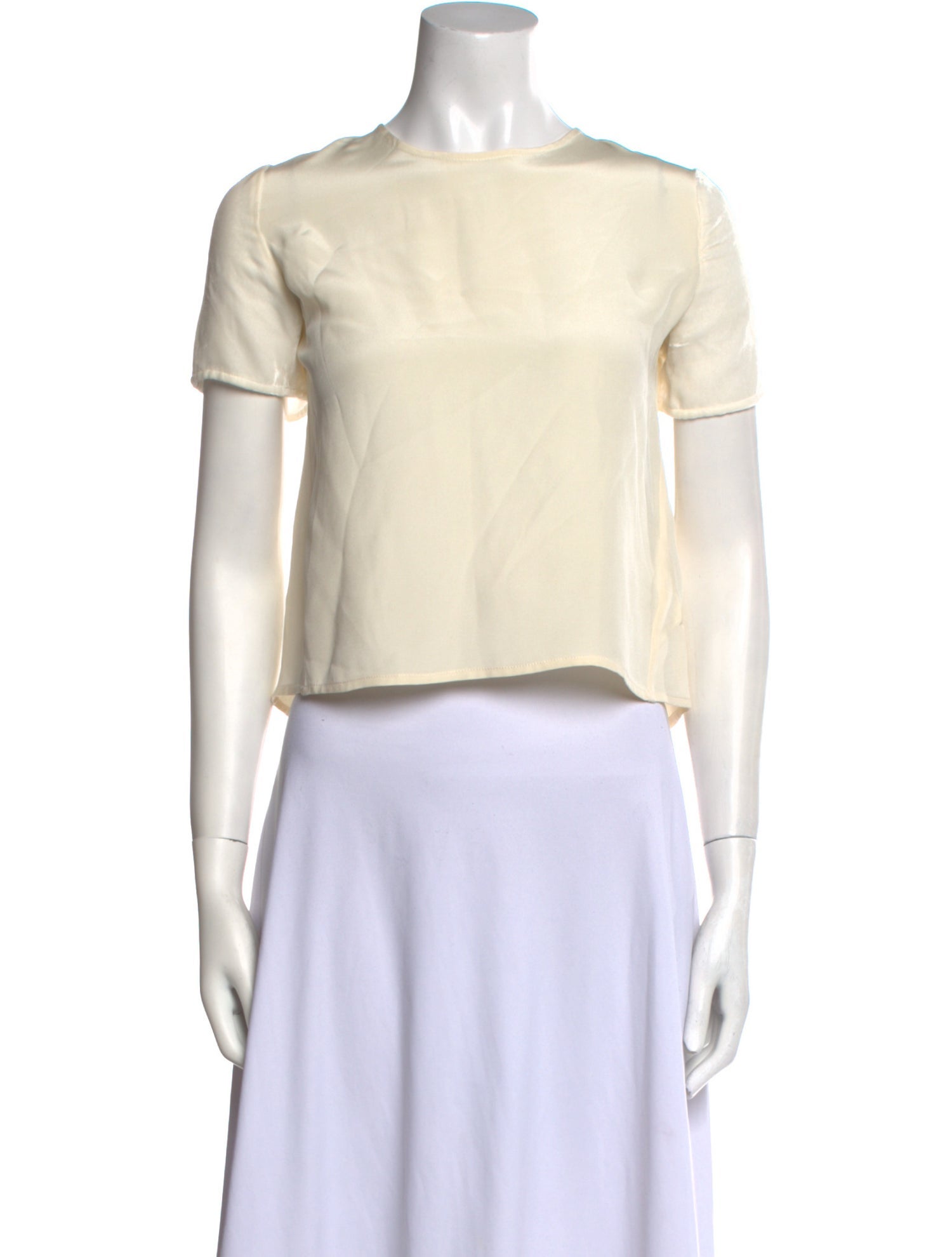 Co. Silk Bateau Neckline Crop Top