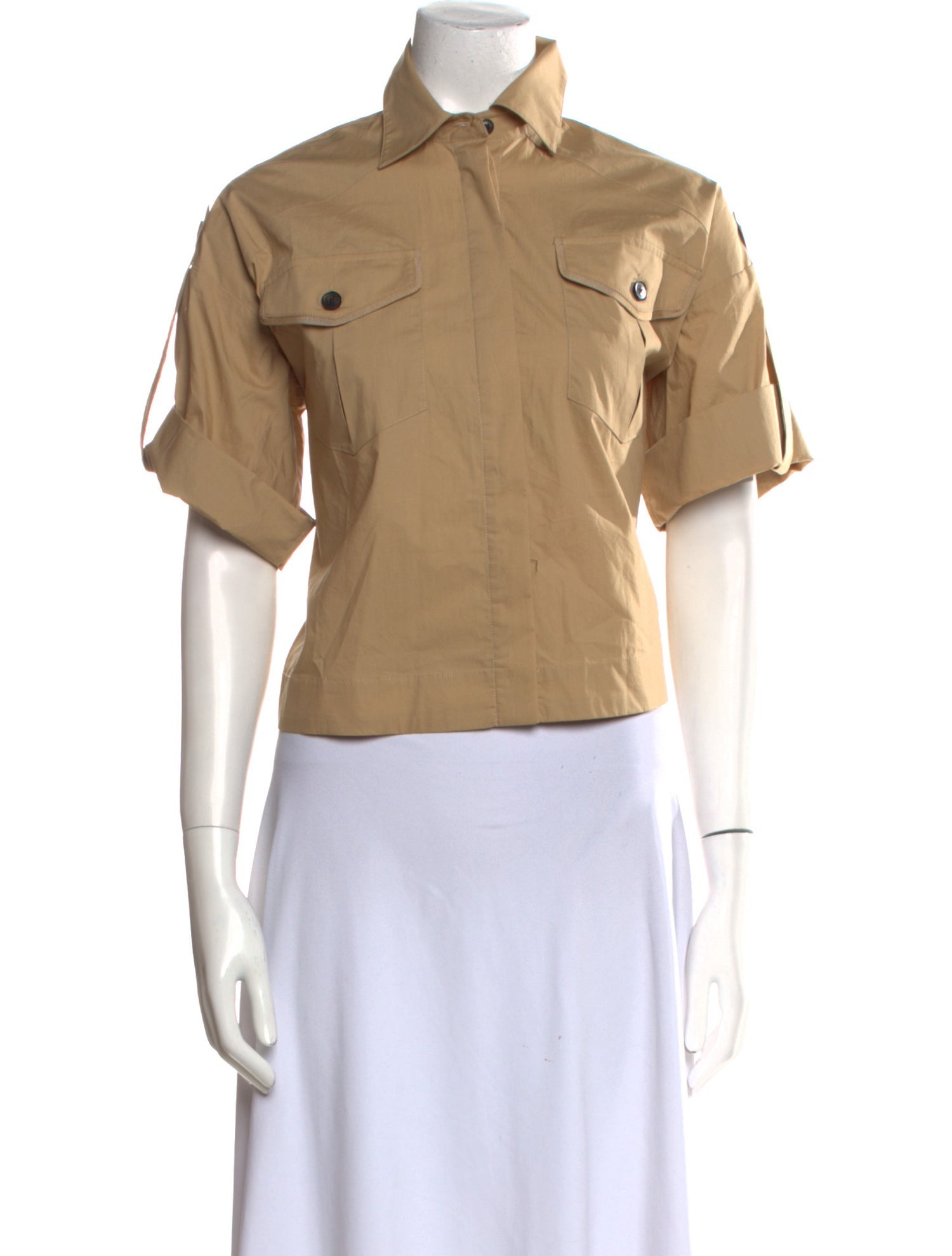 Co. Short Sleeve Button-Up Top