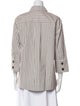 Co. Striped Three-Quarter Sleeve Button-Up Top