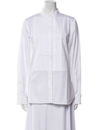 Co. Mock Neck Long Sleeve Button-Up Top