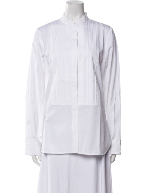 Co. Mock Neck Long Sleeve Button-Up Top