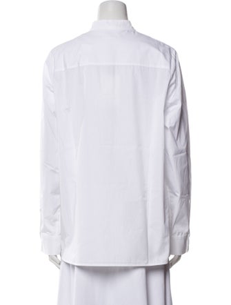 Co. Mock Neck Long Sleeve Button-Up Top