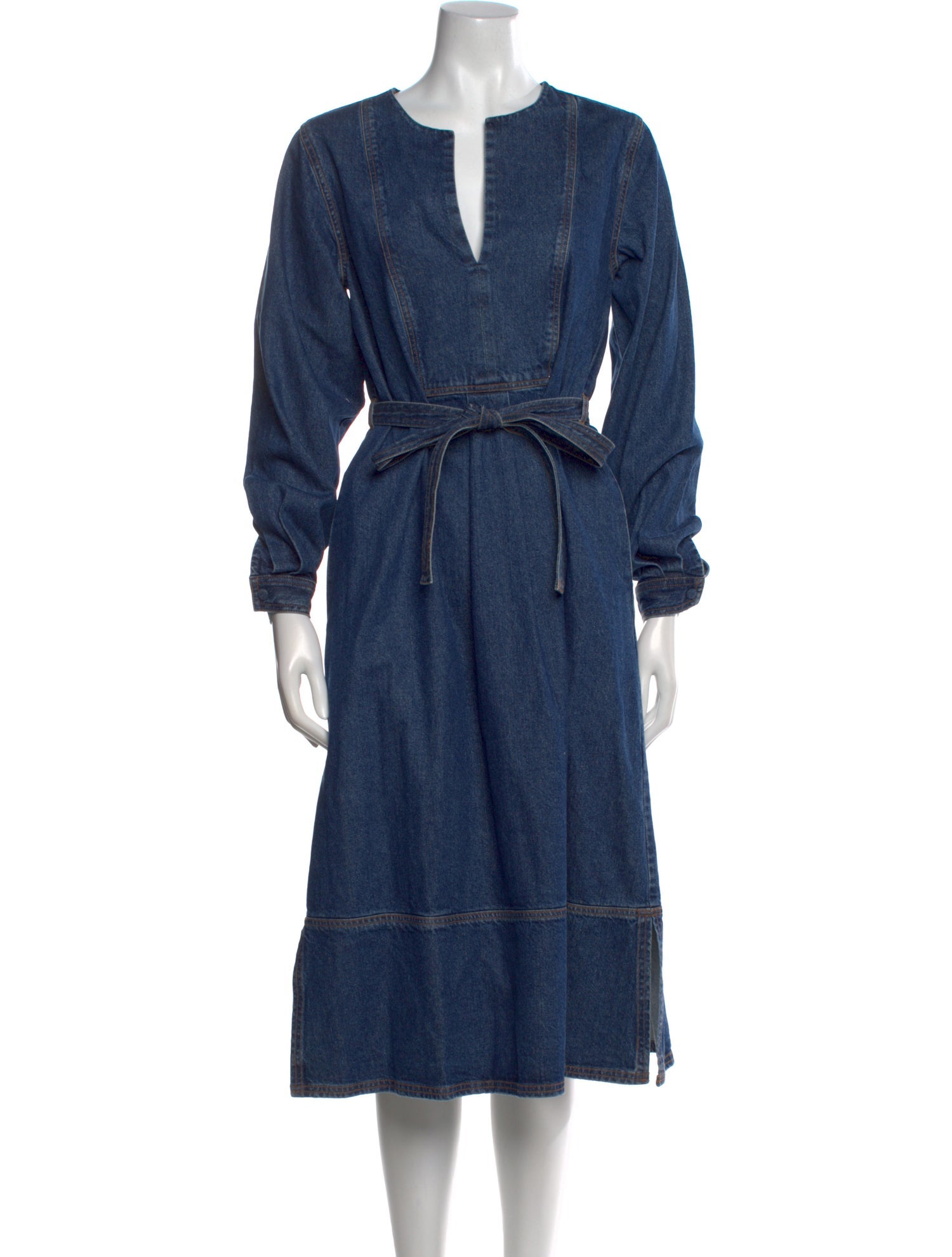 Co. V-Neck Midi Length Dress