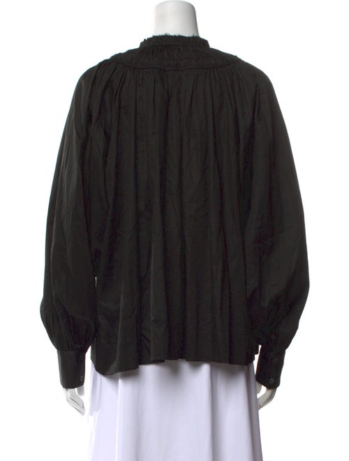 Co. Mock Neck Long Sleeve Button-Up Top