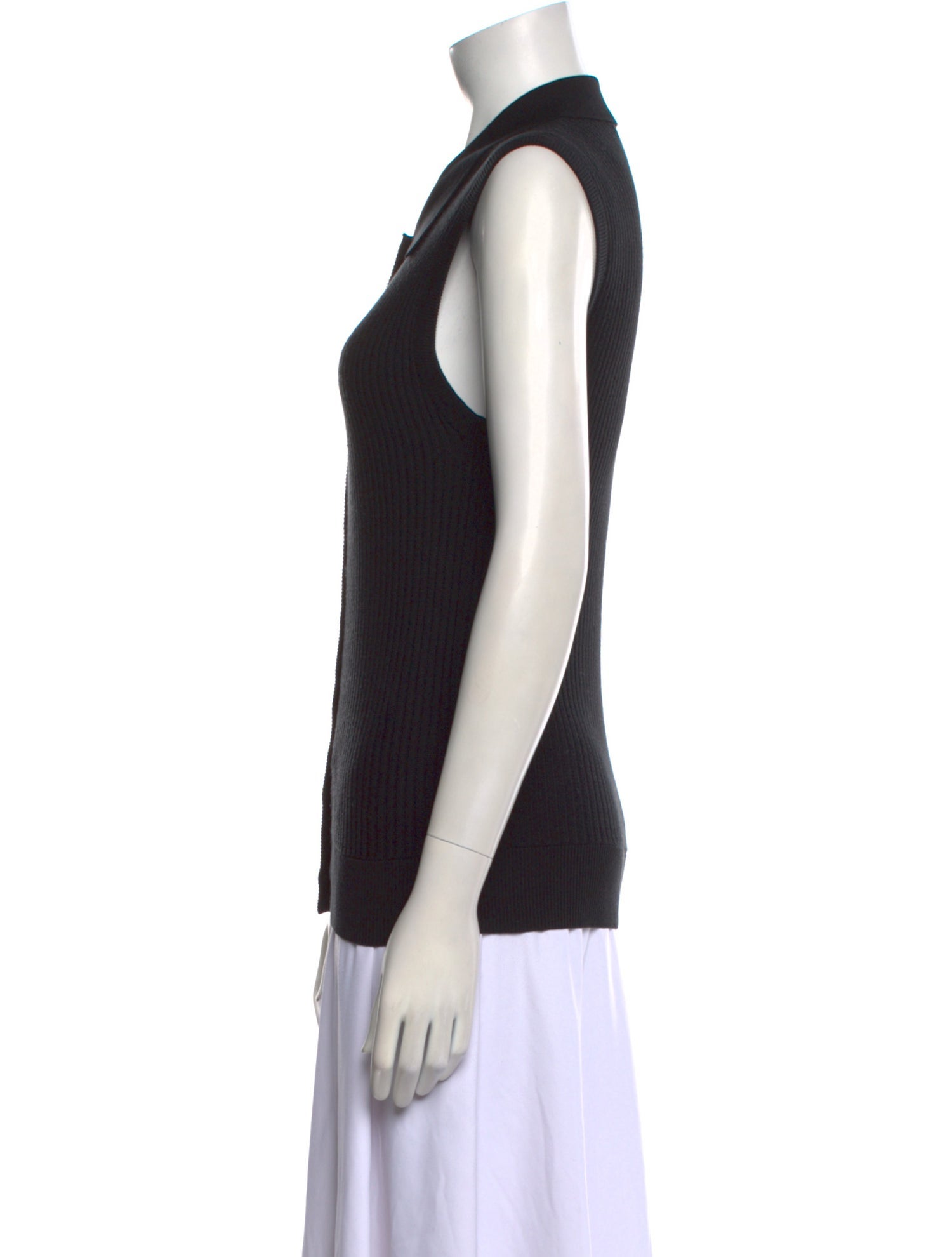 Co. Silk Sleeveless Button-Up Top