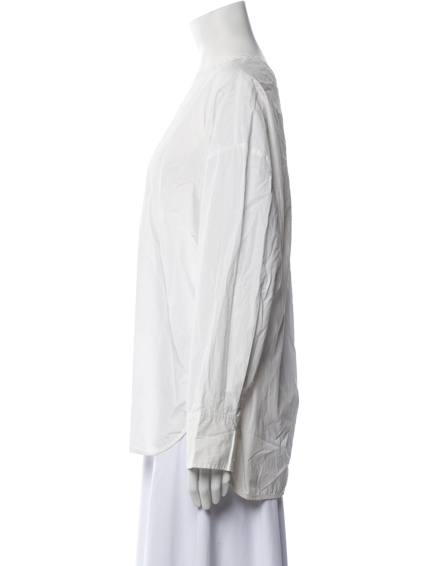 Co. V-Neck Long Sleeve Button-Up Top